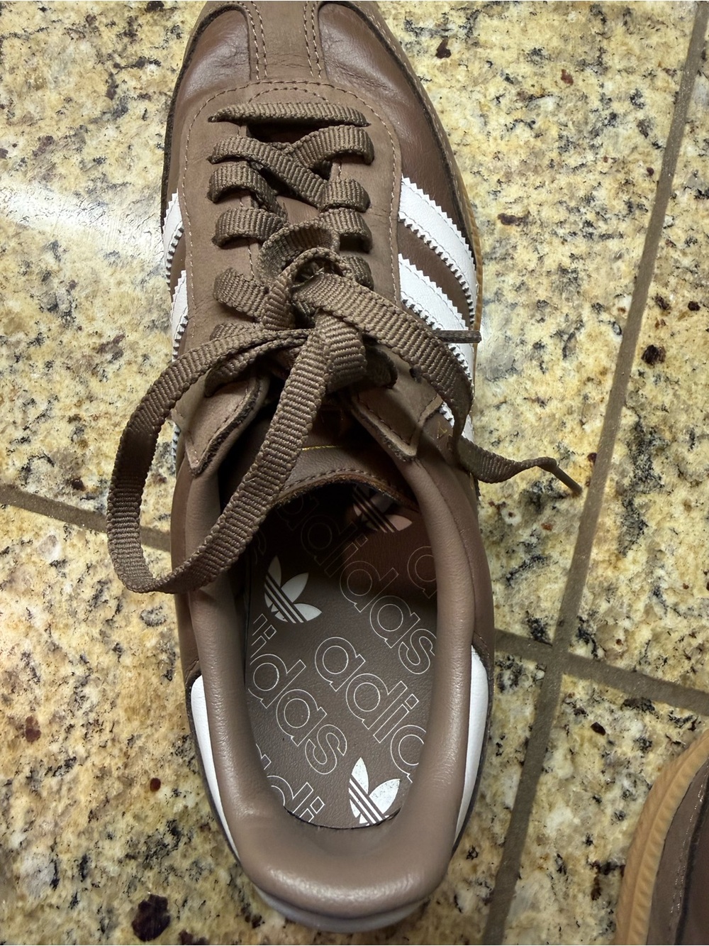 adidas Samba Brown & white Leather Trainers - Picture 5 of 6